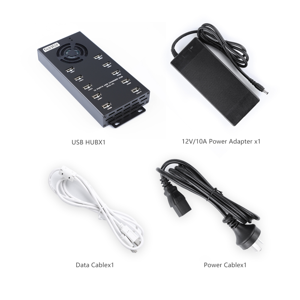 Usb Hub - 10-portowy szybki hub USB do ładowania