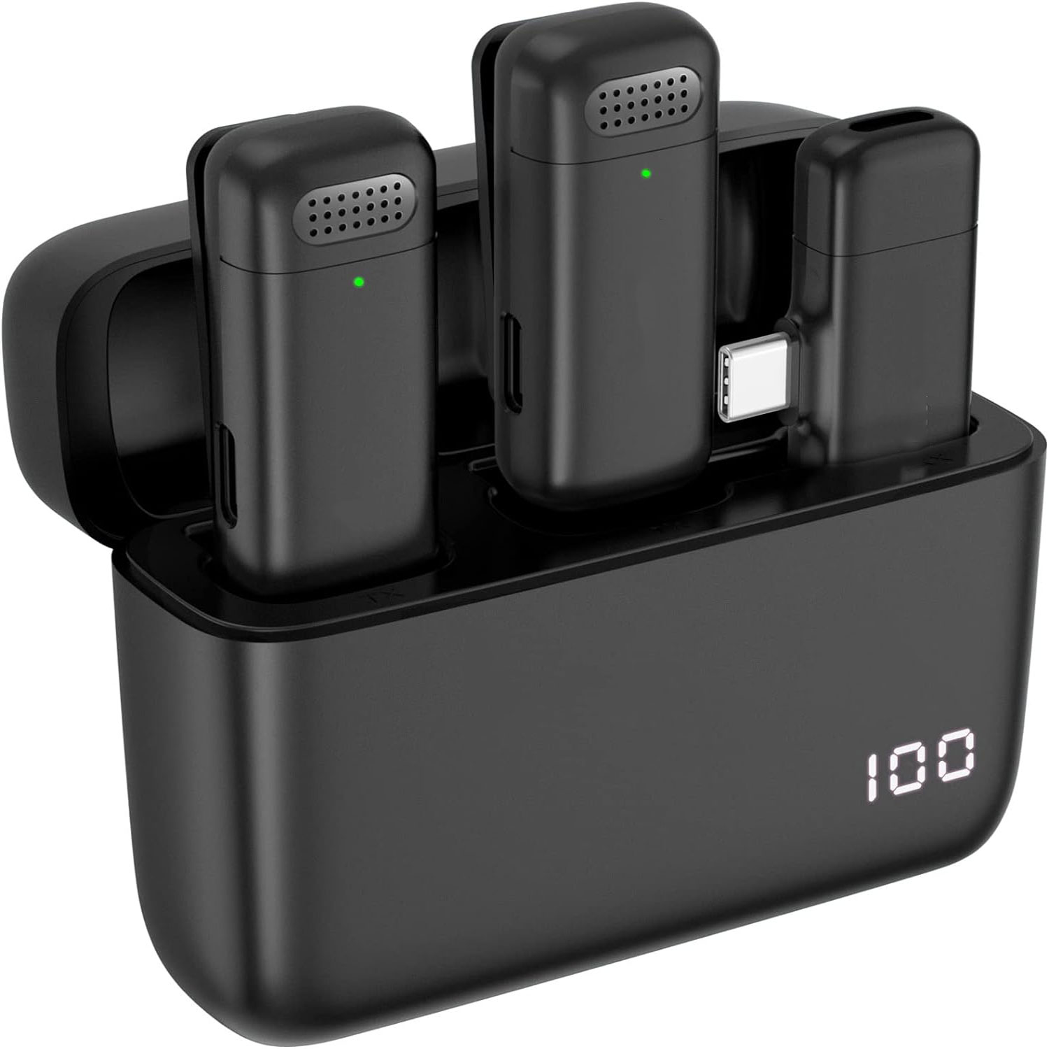 Wireless Charger - 2 sztuki bezprzewodowych mikrofonów krawatowych z