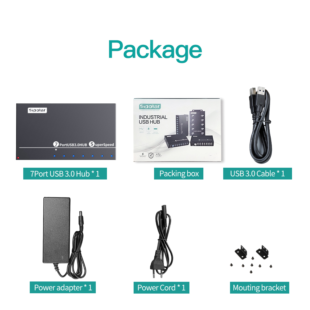 Usb Hub - A173 7-portowy metalowy hub USB 3.0