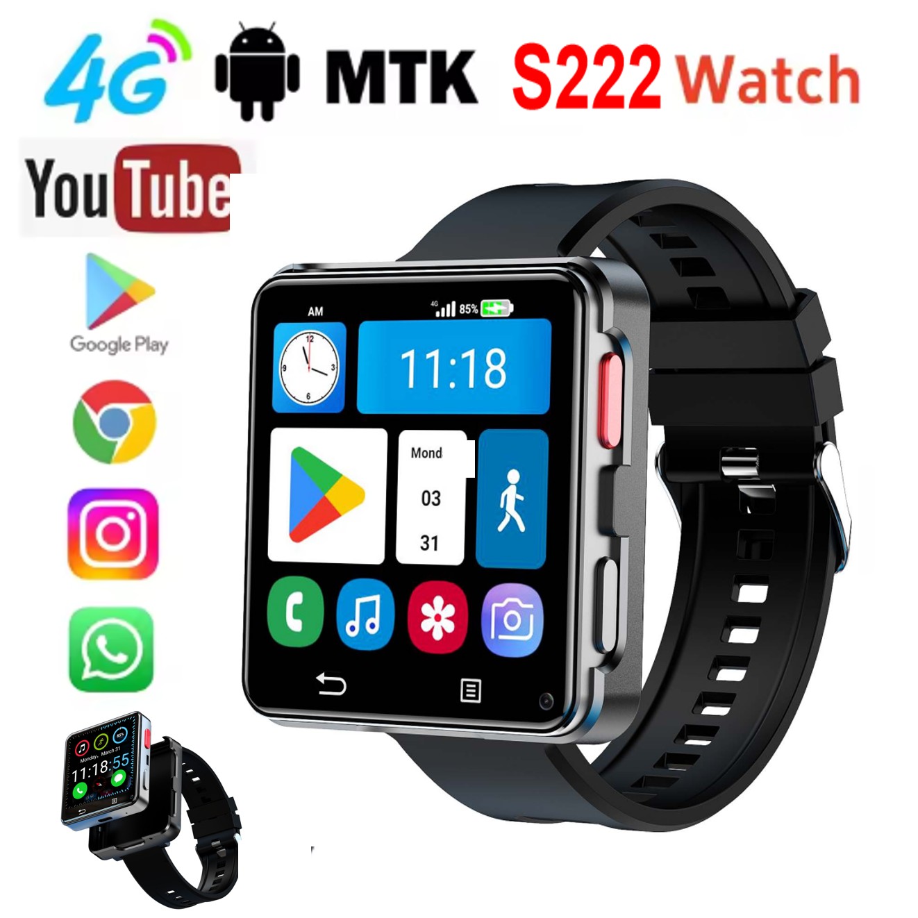Smartwatch S222 4G z kartą SIM – Smart Watch recenzja i cena