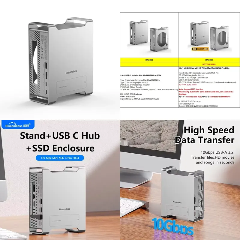 AP01 dla Mini M4 Stand Hub Doc – Usb Hub recenzja i cena