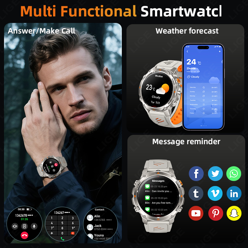 LIGE Wytrzymały Smartwatch z G – Smart Watch recenzja i cena